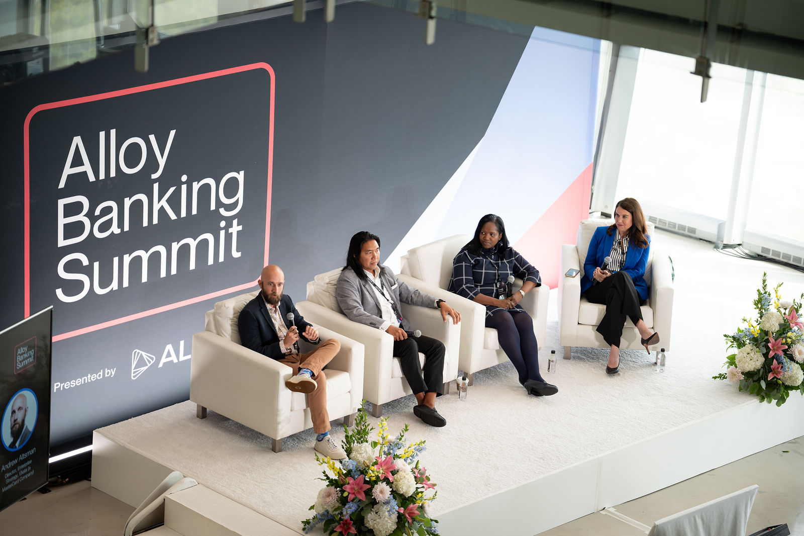 Alloy leaders speaking on a panel at the Alloy Banking Summit